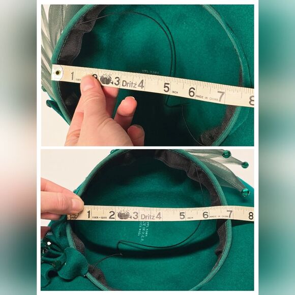 Vintage Deborah New York Green Wool Hat Derby Church Formal - Picture 5 of 10